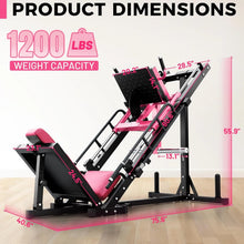 Load image into Gallery viewer, Ritfit Leg Press Hack Squat Machine, Professional Adjustable Leg Press Machine for Home Gym with Linear Bearing, Specialty Hack Squat Machine for Full Lower Body Workout with Weight Storage, Pink