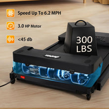 Load image into Gallery viewer, 300 lb Portable Folding Treadmill, 3.0 HP Foldable Compact Treadmill for Home Office, Walking Running Treadmill with LED Display for Exercise