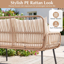 Load image into Gallery viewer, Tangkula PE Rattan Patio Wicker Loveseat
