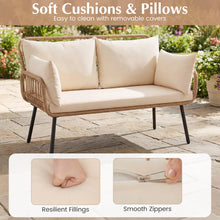 Load image into Gallery viewer, Tangkula PE Rattan Patio Wicker Loveseat