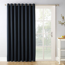 Load image into Gallery viewer, Sun Zero Jonah Extra Wide Blackout Patio Curtain Panel Navy