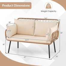 Load image into Gallery viewer, Tangkula PE Rattan Patio Wicker Loveseat