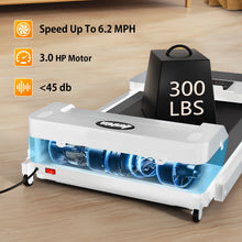 Load image into Gallery viewer, 300 lb Portable Folding Treadmill, 3.0 HP Foldable Compact Treadmill for Home Office, Walking Running Treadmill with LED Display for Exercise