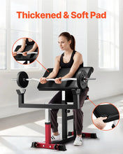 Load image into Gallery viewer, VEVOR Preacher Curl Bench, Strength Training Biceps Machine, Max Load 440 lb Home Gym Equipment, Seated Arm Isolated Barbell Dumbbell Bicep Station, Adjustable Weight Benches for Home Gym