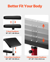 Load image into Gallery viewer, VEVOR Preacher Curl Bench, Strength Training Biceps Machine, Max Load 440 lb Home Gym Equipment, Seated Arm Isolated Barbell Dumbbell Bicep Station, Adjustable Weight Benches for Home Gym