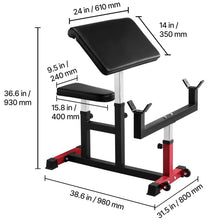 Load image into Gallery viewer, VEVOR Preacher Curl Bench, Strength Training Biceps Machine, Max Load 440 lb Home Gym Equipment, Seated Arm Isolated Barbell Dumbbell Bicep Station, Adjustable Weight Benches for Home Gym