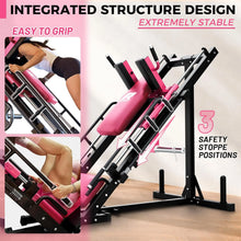 Load image into Gallery viewer, Ritfit Leg Press Hack Squat Machine, Professional Adjustable Leg Press Machine for Home Gym with Linear Bearing, Specialty Hack Squat Machine for Full Lower Body Workout with Weight Storage, Pink