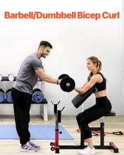 Load image into Gallery viewer, VEVOR Preacher Curl Bench, Strength Training Biceps Machine, Max Load 440 lb Home Gym Equipment, Seated Arm Isolated Barbell Dumbbell Bicep Station, Adjustable Weight Benches for Home Gym