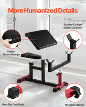 Load image into Gallery viewer, VEVOR Preacher Curl Bench, Strength Training Biceps Machine, Max Load 440 lb Home Gym Equipment, Seated Arm Isolated Barbell Dumbbell Bicep Station, Adjustable Weight Benches for Home Gym